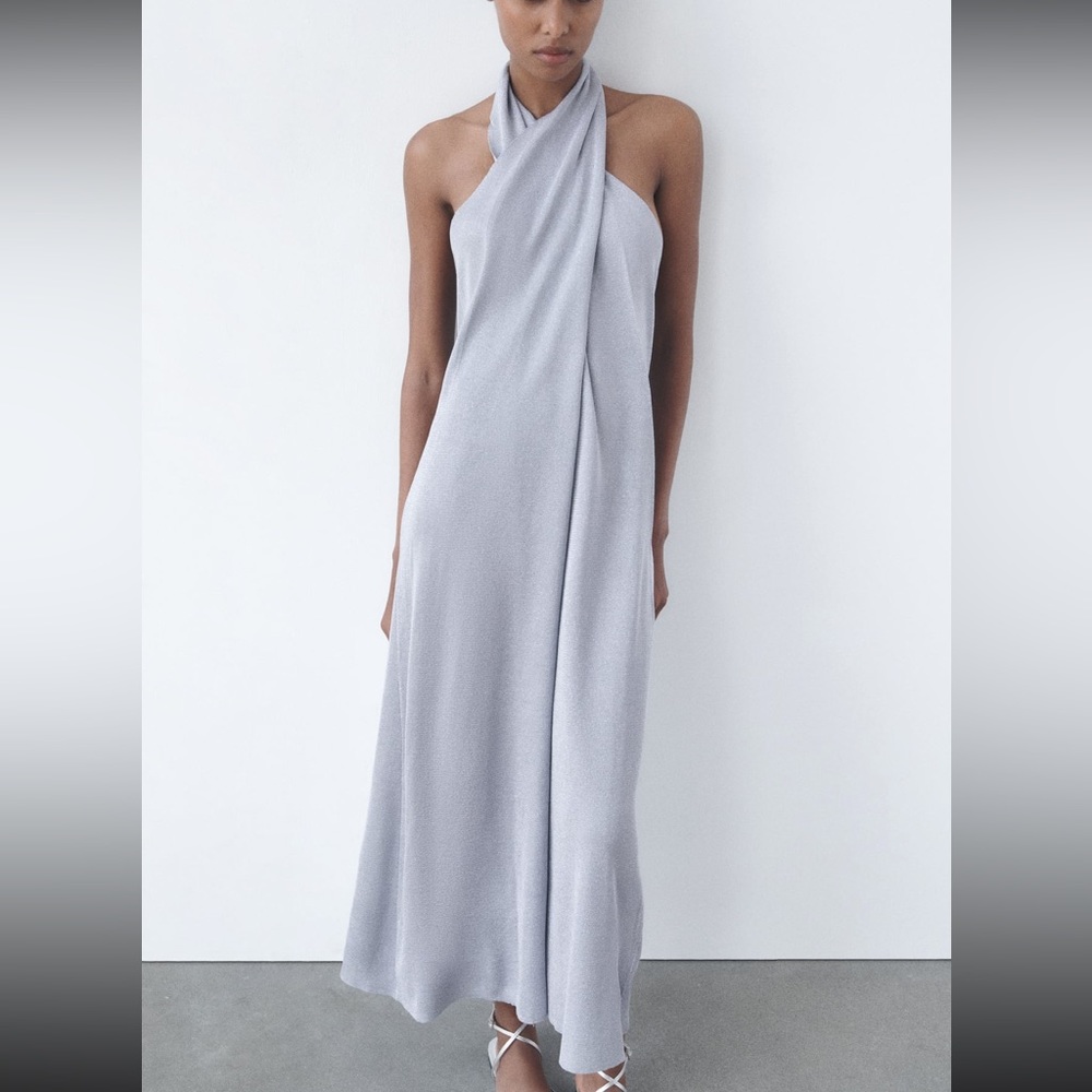 NWT ZARA Knit Dress Metallic Thread
